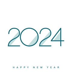 2024 classic Happy New Year design with unique and modern numbers. Vector