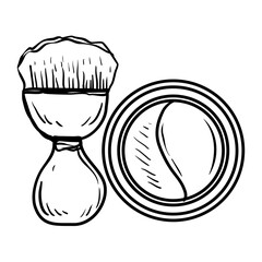 compact powder hand drawn