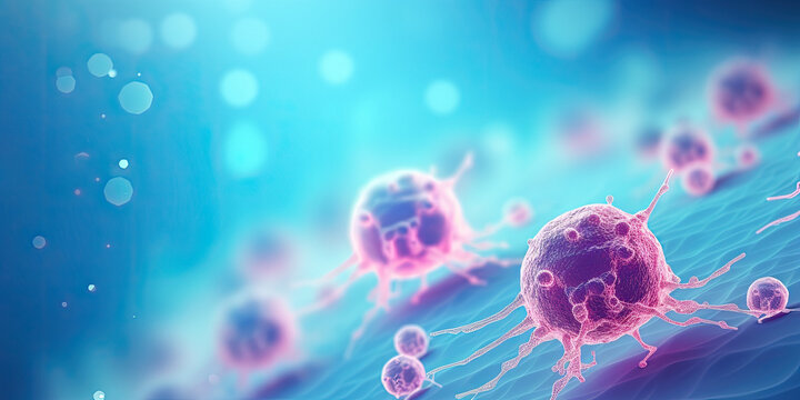 Close-up images of viruses and bacteria