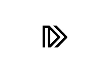 Minimal Letter D Logo Design Vector - obrazy, fototapety, plakaty