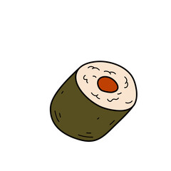 sushi flat perspective doodle style