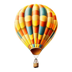 Hot Air Balloon isolated on transparent background, Generative ai