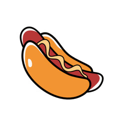 playful doodled cafe hot dog