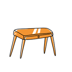 simple doodle style single drawer short table