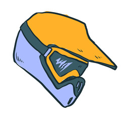 offset filled motorcycle helmet