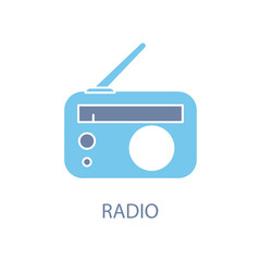 Radio concept line icon. Simple element illustration. Radio concept outline symbol design.
