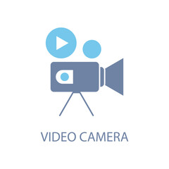 Video camera concept line icon. Simple element illustration. Video camera concept outline symbol design.