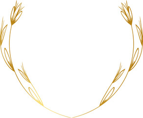 Collection of different golden silhouette laurel ,and wreaths depicting an award