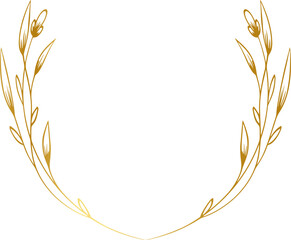 Collection of different golden silhouette laurel ,and wreaths depicting an award