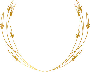 Collection of different golden silhouette laurel ,and wreaths depicting an award