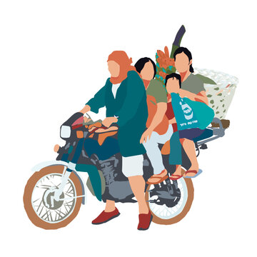 Rural Ride: Vector Art Capturing the Essence of Philippine Motorcycle Taxis