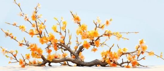 Springtime apricot tree in bloom