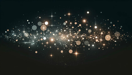 Abstract background with glittering stars and bokeh.