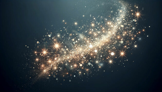 Abstract background with sparkles and stars wave.