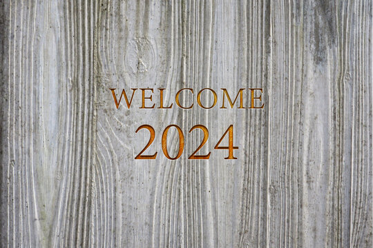  Welcome 2024 Stylish Text Design illustration