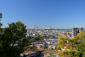 戸定ヶ丘歴史公園からの眺望、富士山も遠望、千葉県松戸市