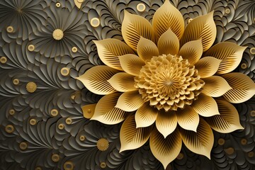 Festive background with intricate gold design. Generative AI