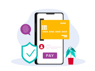 Online secure payment illustration. Secure payment illustration.