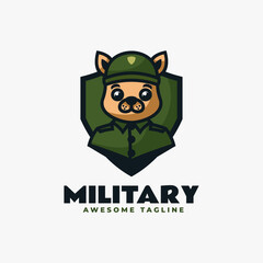 Vector Logo Illustration Military Mascot Cartoon Logo.