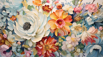 Obraz na płótnie Canvas floral decoupage, swirl, hypnotic