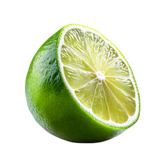 lime slices isolated on white background. Cut in half lime isolated