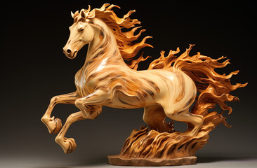 carved horse, generative ai
