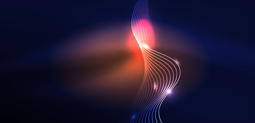 Abstract background neon wave. Hi-tech design for wallpaper, banner, background, landing page, wall art, invitation, prints, posters