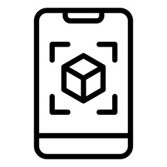 Augmented Reality black outline icon
