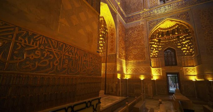 Inside of Samarkand, Amir Temur (Tamerlane) Mausoleum Uzbekistan built in 1404, video 44 of 46