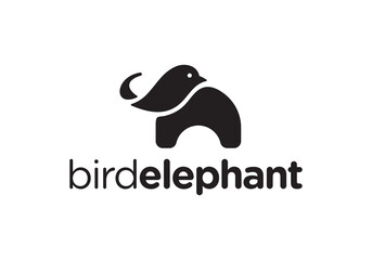 bird and elephant logo design creative icon vector inspiration