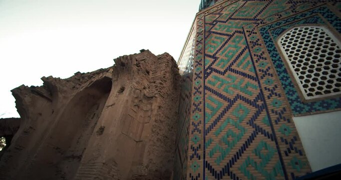 Minaret Samarkand, Amir Temur (Tamerlane) Mausoleum Uzbekistan built in 1404, video 14 of 46
