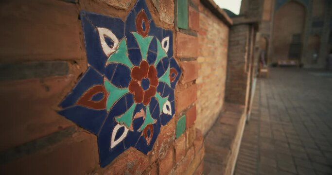 Mosaics at Samarkand, Amir Temur (Tamerlane) Mausoleum Uzbekistan built in 1404, video 43 of 46