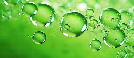 Background of bubbling green water