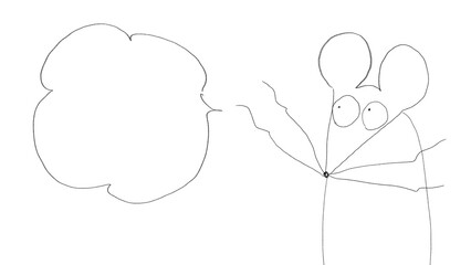 フレームネズミ(絵本風イラスト)