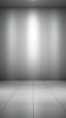 Fototapeta premium Natural grey environment with soft, dynamic lighting, ideal for image renderings, product showcasing, and versatile placements of various goods. The neutral backdrop enhances visual appeal and provide