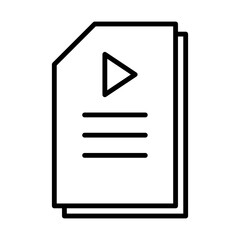 movie script icon, film document symbol sign in line