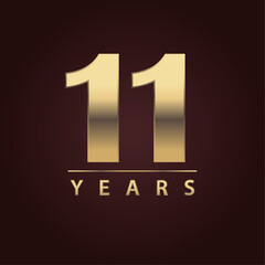 11 years for celebration events, anniversary, commemorative date. eleven years