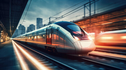 Naklejka premium High-speed trains in a world of hyper-connectivity