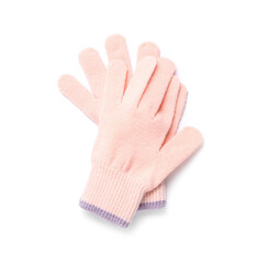 Stylish winter gloves isolated on white background
