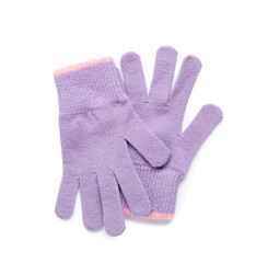 Stylish winter gloves isolated on white background