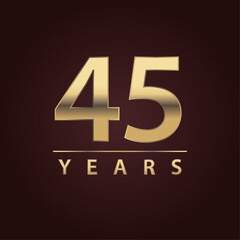 45 years for celebration events, anniversary, commemorative date. fourty five years logo