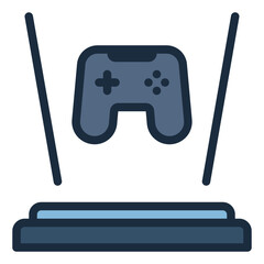 Games colorful filled line icon
