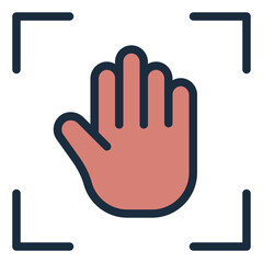 Hand Recognition colorful filled line icon