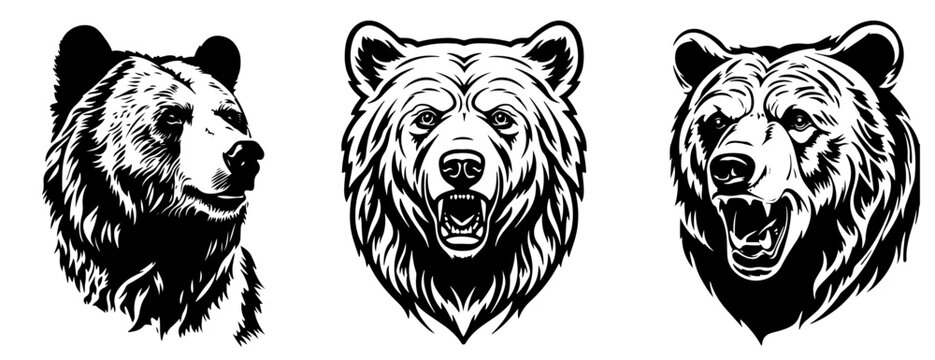 bear head silhouettes