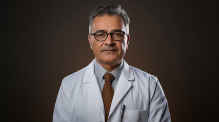 Native American Middle Age Male Doctor Scientist Portrait