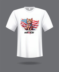 American Cat t shirt design template