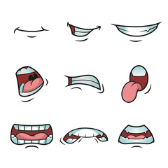 Different expressions lips in vector art