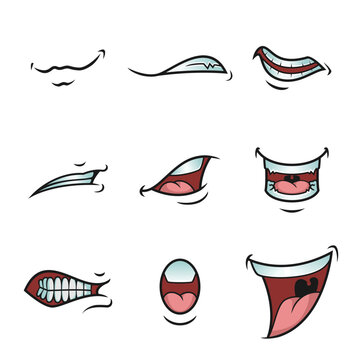 Different expressions lips in vector art