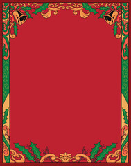 Obraz premium hand drawn retro vintage christmas frame and border 