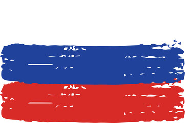 Russia Flag Paint Brush Strokes